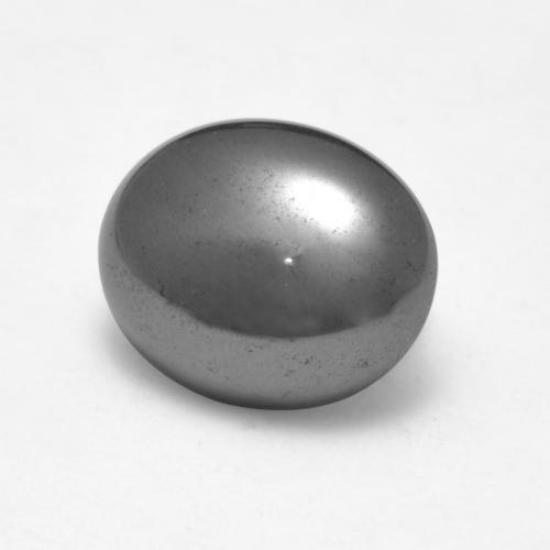 Hématite Gris argent naturelle Coupe ovale, 3.87 ct, Opaque