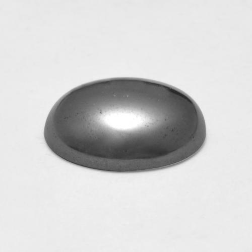 Hématite Gris argent naturelle Coupe ovale, 3.87 ct, Opaque