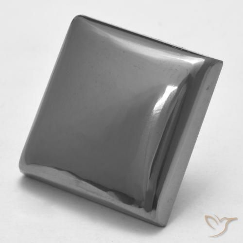 Hématite Gris argent naturelle Carré, 19.45 ct, Opaque