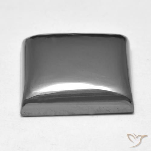 Hématite Gris argent naturelle Carré, 19.45 ct, Opaque