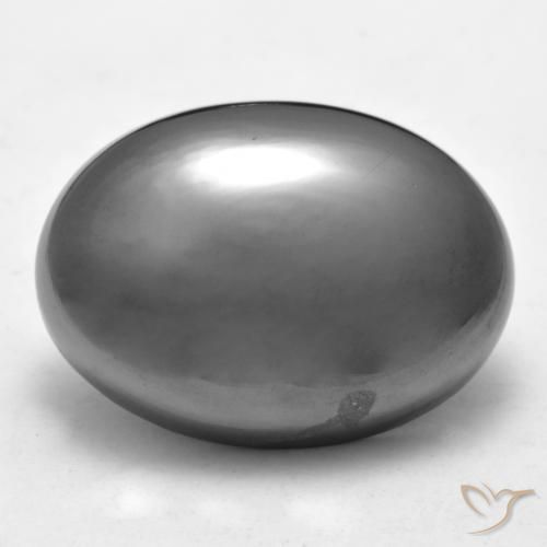 Hématite Gris argent naturelle Coupe ovale, 40.76 ct, Opaque