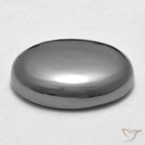 Hématite Gris moyen naturelle ovale, 33.23 ct, Opaque