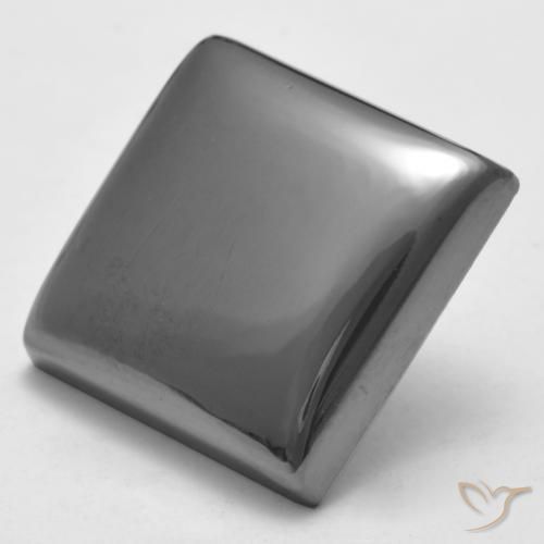 Hématite Gris argent naturelle Carré, 23.09 ct, Opaque