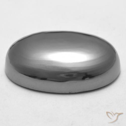 Hématite Gris argent naturelle ovale, 29.63 ct, Opaque