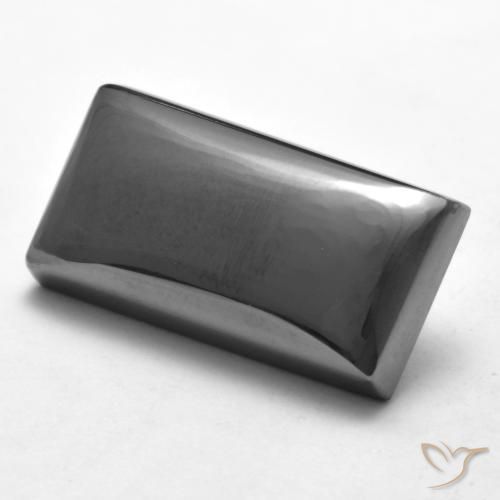 Hématite Gris argent naturelle Baquette, 21.11 ct, Opaque