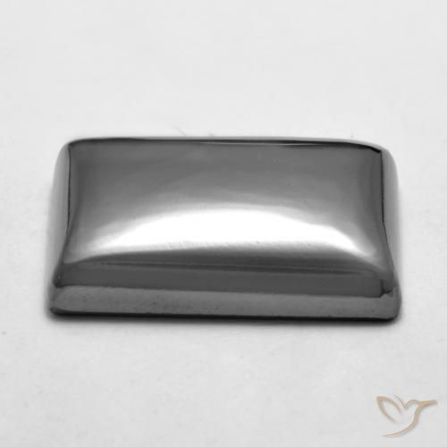 Hématite Gris argent naturelle Baquette, 20.48 ct, Opaque