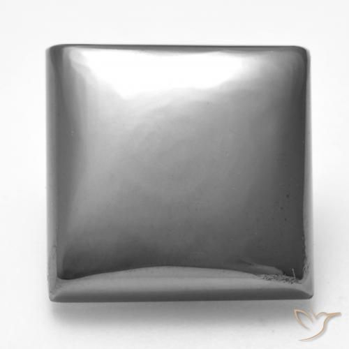 26.32ct Naturel Gris argent Hématite, Carré, Opaque