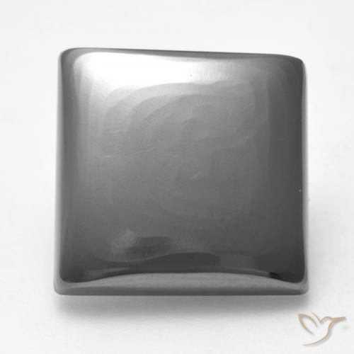 18.53ct Naturel Gris argent Hématite, Carré, Opaque