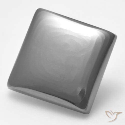 Hématite Gris argent naturelle Carré, 18.53 ct, Opaque