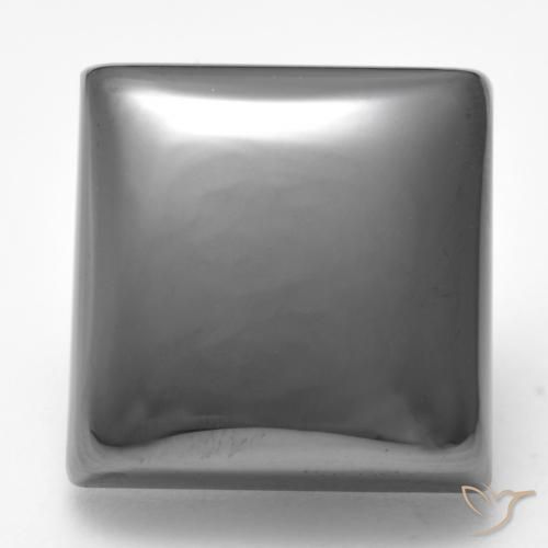 26.28ct Naturel Gris argent Hématite, Carré, Opaque