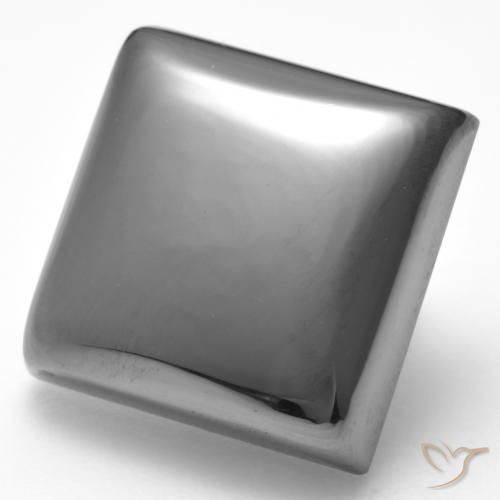 Hématite Gris argent naturelle Carré, 26.28 ct, Opaque