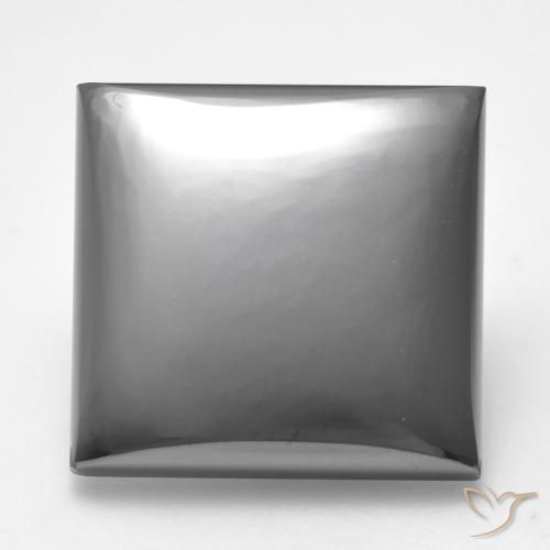 26.57ct Naturel Gris argent Hématite, Carré, Opaque