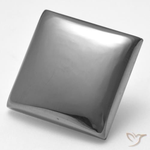 Hématite Gris argent naturelle Carré, 28.19 ct, Opaque