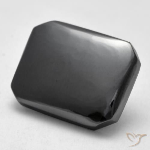 Hématite Gris moyen naturelle Octogone / coupe Émeraude, 14.86 ct, Opaque