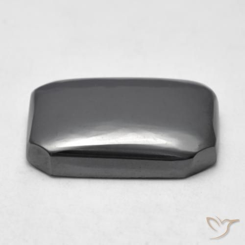 Hématite Gris moyen naturelle Octogone / coupe Émeraude, 14.86 ct, Opaque