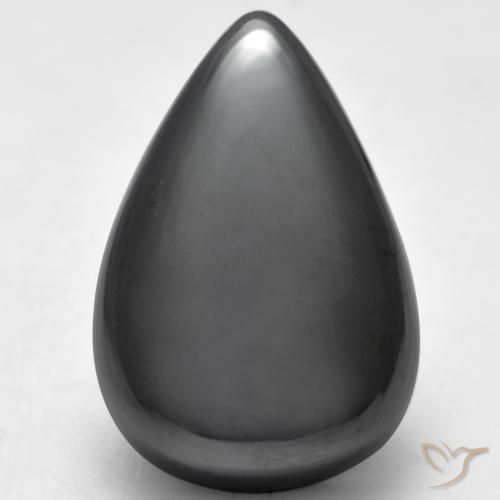 29.82ct Naturel Gris moyen Hématite, En forme de poire, Opaque