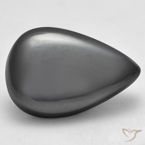 Hématite Gris moyen naturelle En forme de poire, 29.82 ct, Opaque