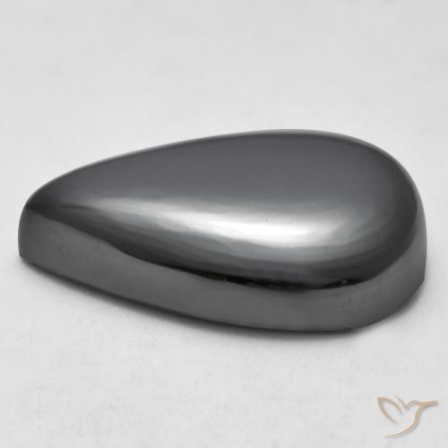 Hématite Gris moyen naturelle En forme de poire, 29.82 ct, Opaque