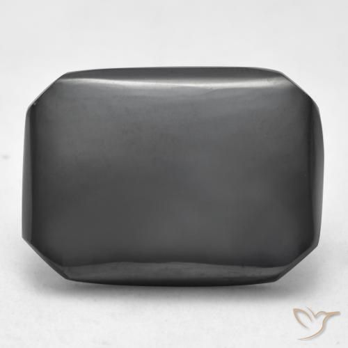 21.42ct Naturel Gris moyen Hématite, Taille émeraude, Opaque