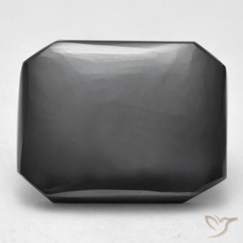 17.40ct Naturel Gris moyen Hématite, Taille émeraude, Opaque