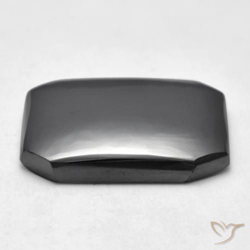 Hématite Gris moyen naturelle Octogone / coupe Émeraude, 17.40 ct, Opaque