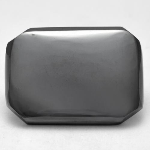 Hématite Gris moyen naturelle Taille émeraude, 17.73 ct, Opaque