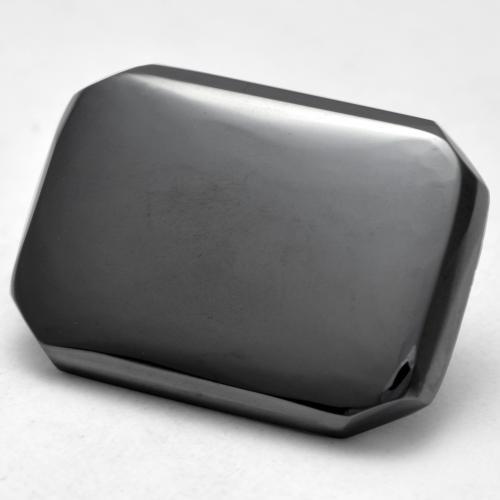 Hématite Gris moyen naturelle Taille émeraude, 17.73 ct, Opaque