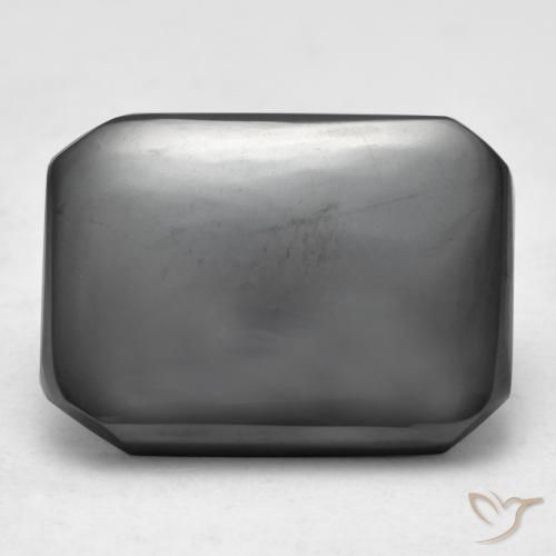 16.40ct Naturel Gris moyen Hématite, Taille émeraude, Opaque