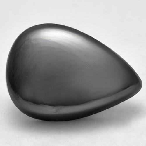 Hématite Gris moyen naturelle En forme de poire, 39.86 ct, Opaque