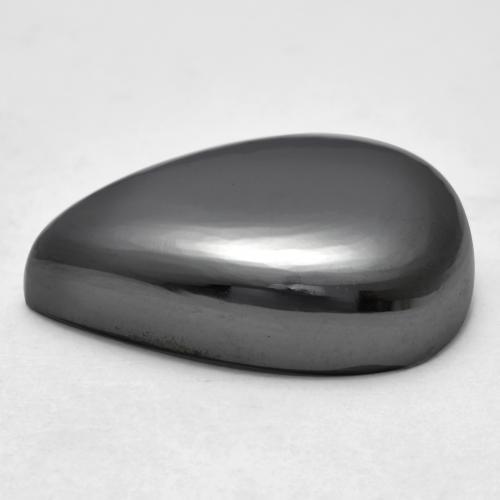 Hématite Gris moyen naturelle En forme de poire, 39.86 ct, Opaque
