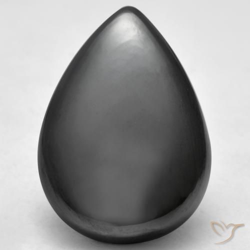 33.56ct Naturel Gris moyen Hématite, En forme de poire, Opaque
