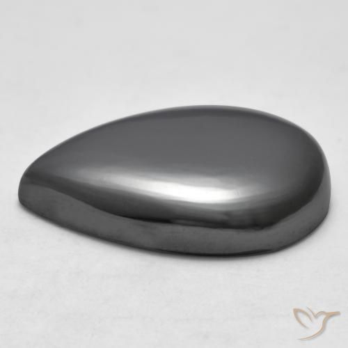 Hématite Gris moyen naturelle En forme de poire, 33.56 ct, Opaque