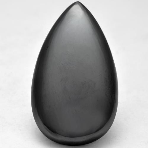 Hématite gris naturelle en forme de poire, 41,46 ct, opaque
