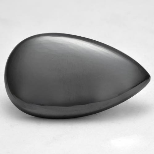 Hématite gris naturelle en forme de poire, 41,46 ct, opaque