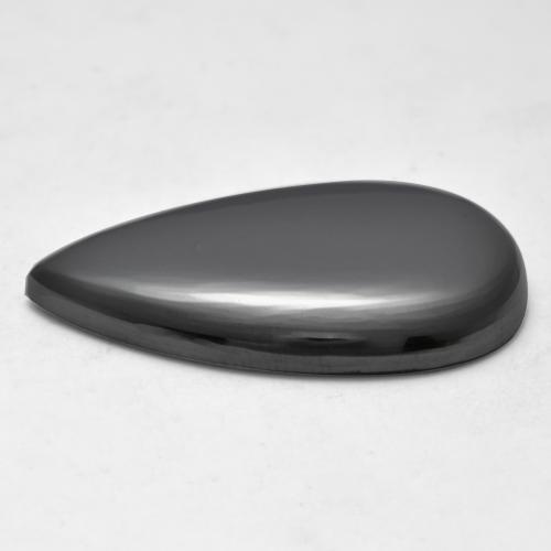 Hématite gris naturelle en forme de poire, 41,46 ct, opaque