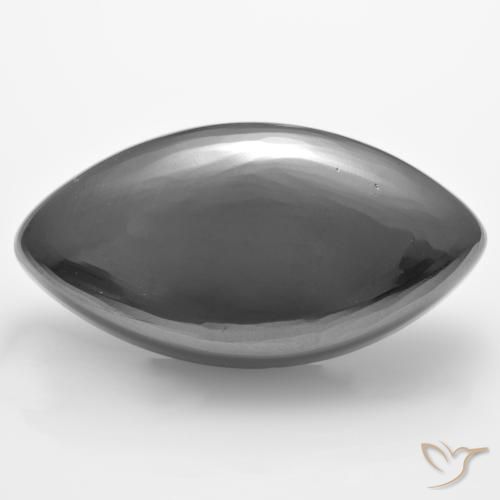25.43ct Naturel Gris argent Hématite, Marquise, Opaque