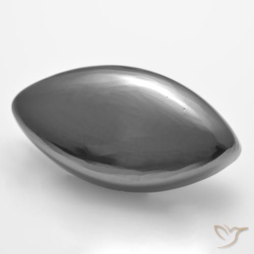 Hématite Gris argent naturelle Marquise, 25.43 ct, Opaque