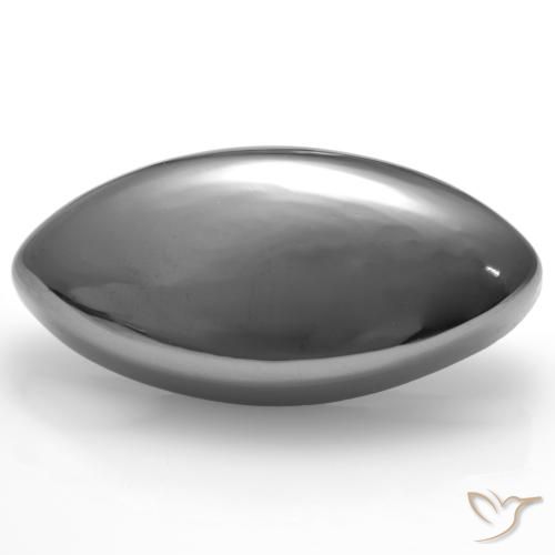 Hématite gris naturelle marquise, 25,87 ct, opaque