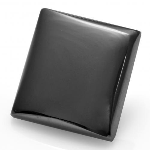 Hématite gris naturelle carré, 13,24 ct, opaque
