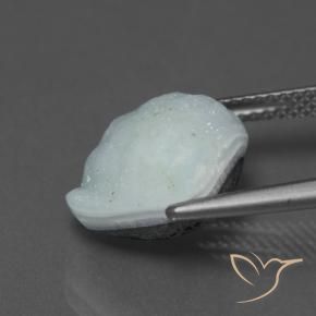 Hémimorphite Druse Bleu-vert pâle naturelle Fantaisie, 7.67 ct, Opaque