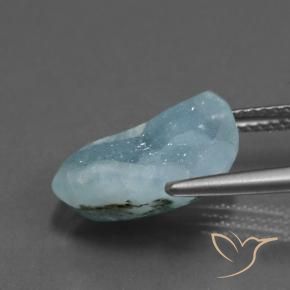 Hémimorphite Druse Vert bleu clair naturelle Fantaisie, 7.52 ct, Opaque