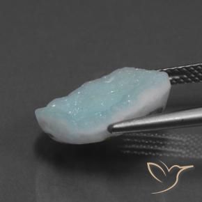 Hémimorphite Druse Bleu-vert léger naturelle Fantaisie, 7.18 ct, Opaque