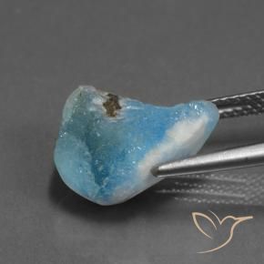 Hémimorphite Druse Bleu azur électrique naturelle Fantaisie, 6.82 ct, Opaque