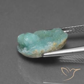Hémimorphite Druse Vert buisson naturelle Fantaisie, 5.40 ct, Opaque