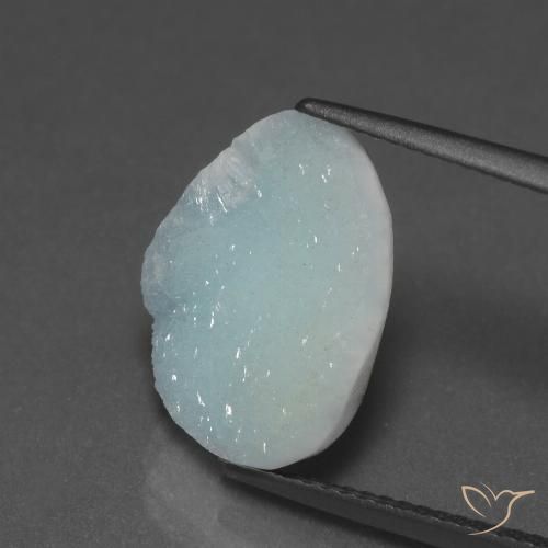 6.71ct Naturel Bleu-vert léger Hémimorphite Druse, Fantaisie, Opaque