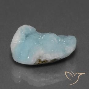 Hémimorphite Druse Vert bleu clair naturelle Fantaisie, 8.94 ct, Opaque