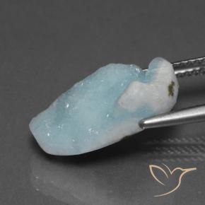 Hémimorphite Druse Vert bleu clair naturelle Fantaisie, 8.94 ct, Opaque