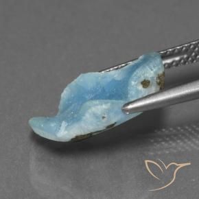 Hémimorphite Druse Bleu azur électrique naturelle Fantaisie, 4.24 ct, Opaque