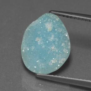 Druse d'hémimorphite bleue naturelle forme fantaisie, 4,15 ct, opaque