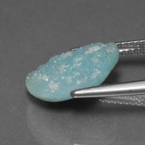 Druse d'hémimorphite bleue naturelle forme fantaisie, 4,15 ct, opaque
